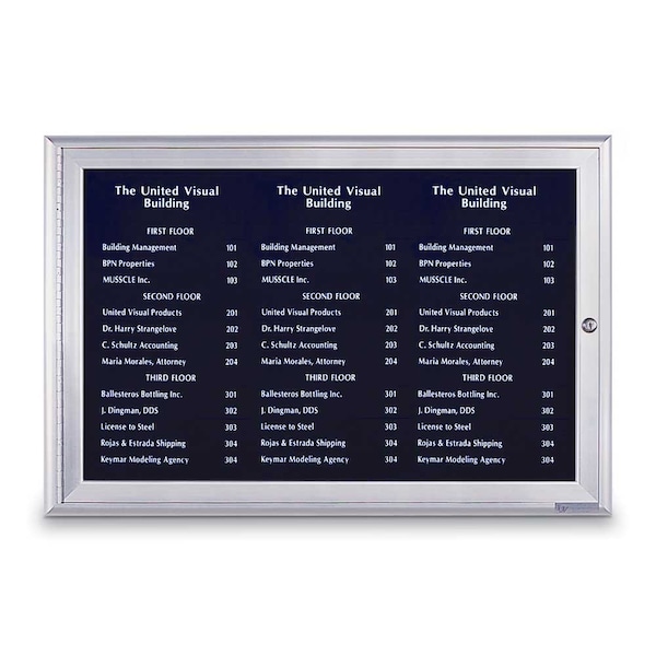 Outdoor Enclosed Combo Board, 72"x36", Satin Frame/Grey & Buff
